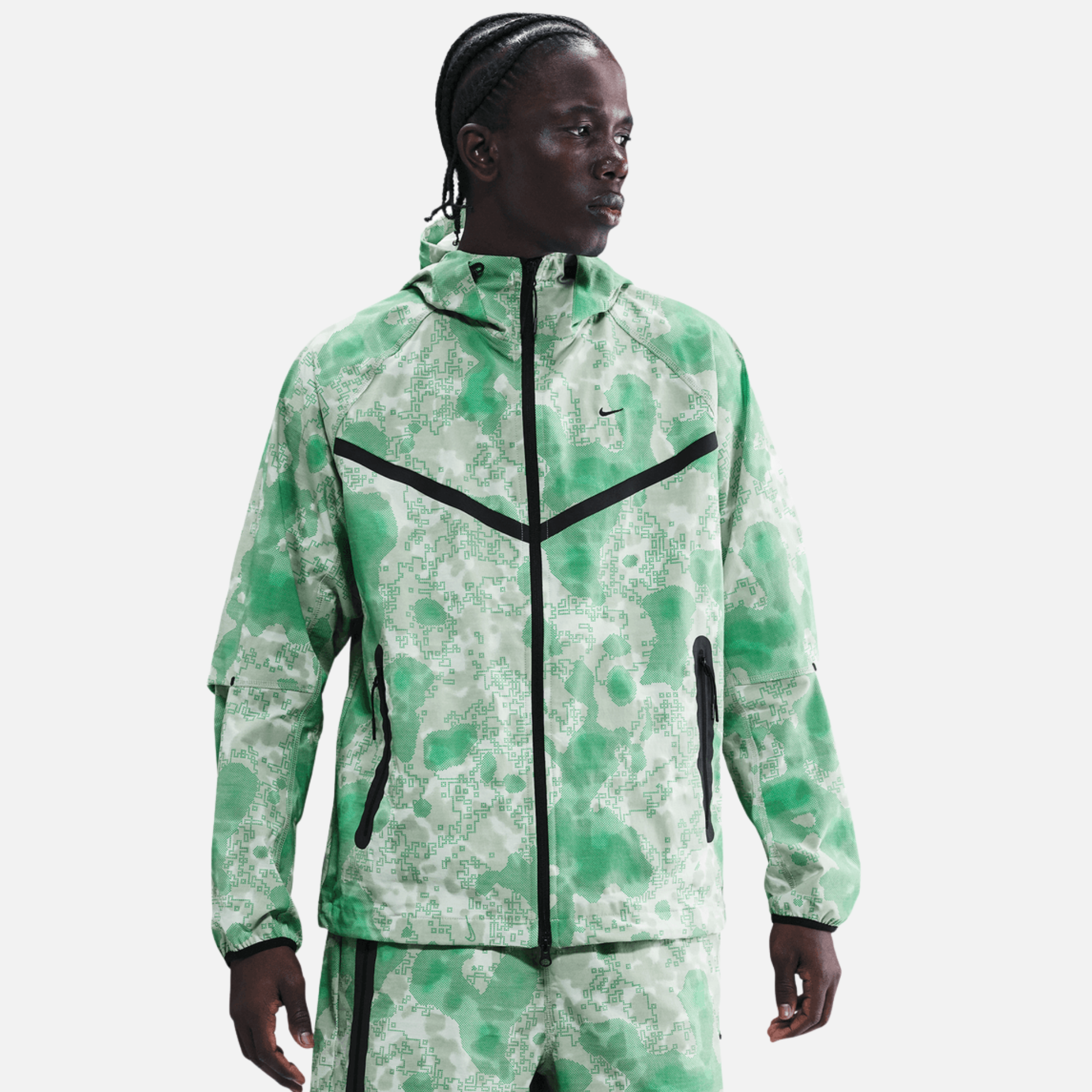 Nike Tech Dri-Fit Woven Green Camo Windrunner Jacket