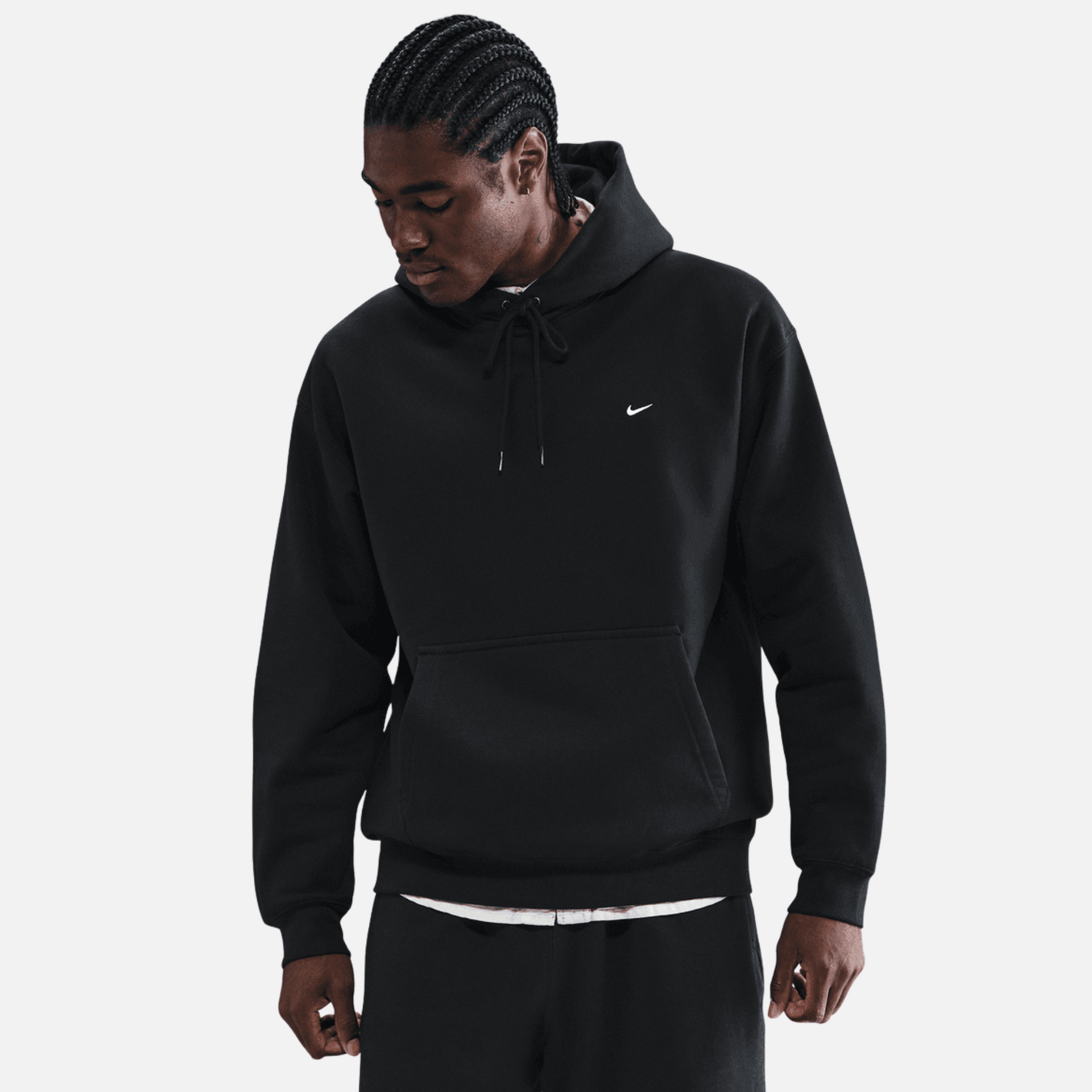 Nike Solo Swoosh Black Pullover Hoodie – Puffer Reds