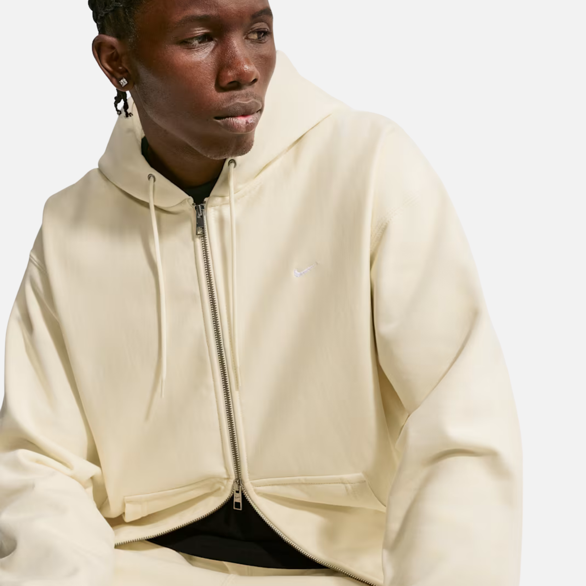 Nike Solo Swoosh Full-Zip Cream Hoodie
