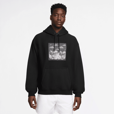 Nike Solo Swoosh Black Graphic Fleece Hoodie