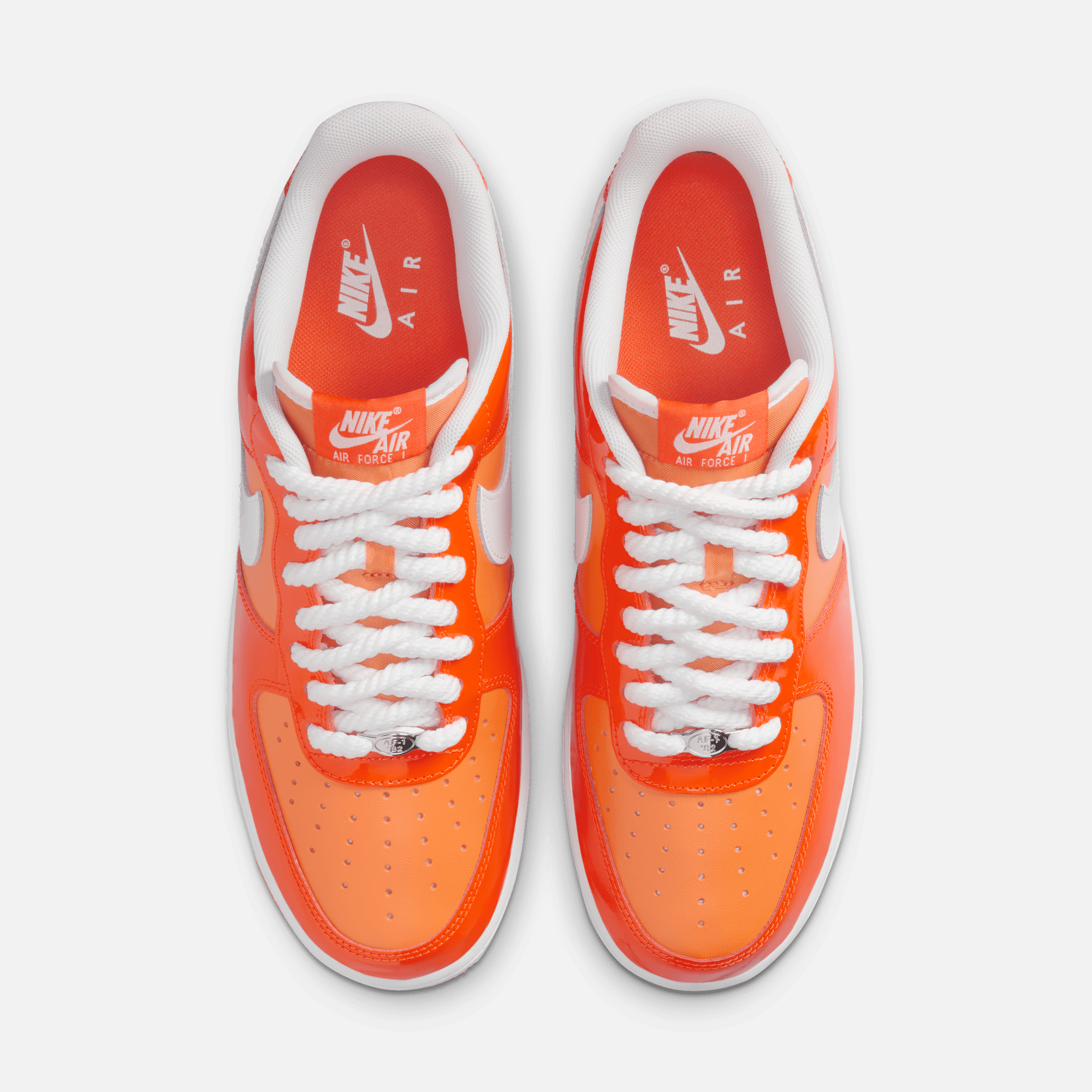 Nike Air Force 1 Low Orange White Patent Leather