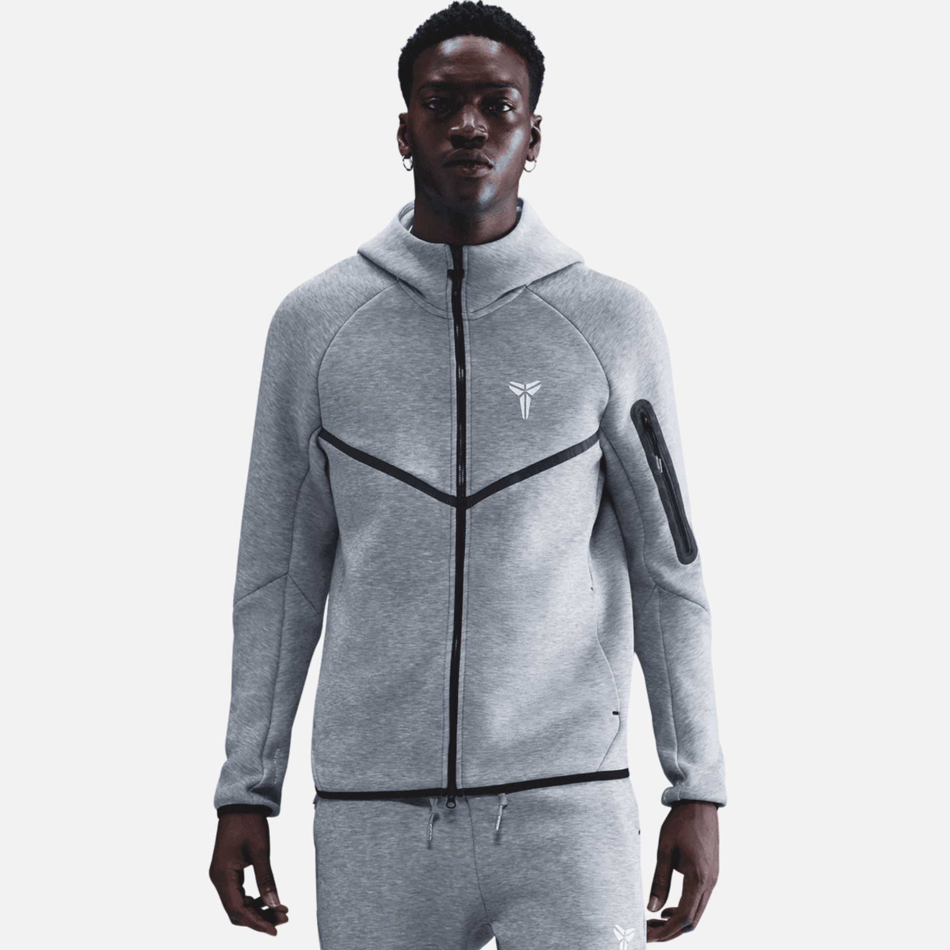 Nike Kobe Tech Fleece Windrunner Grey Jacket – Puffer Reds Nike Kobe Tech Fleece Windrunner Grey Jacket – Puffer Reds