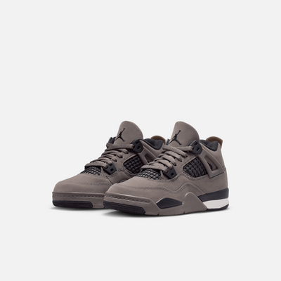 Air Jordan Kids' 4 Retro Cave Stone and Black (PS)