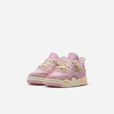 Air Jordan Kids' 4 Retro Pearl Pink Iced Carmine (TD)