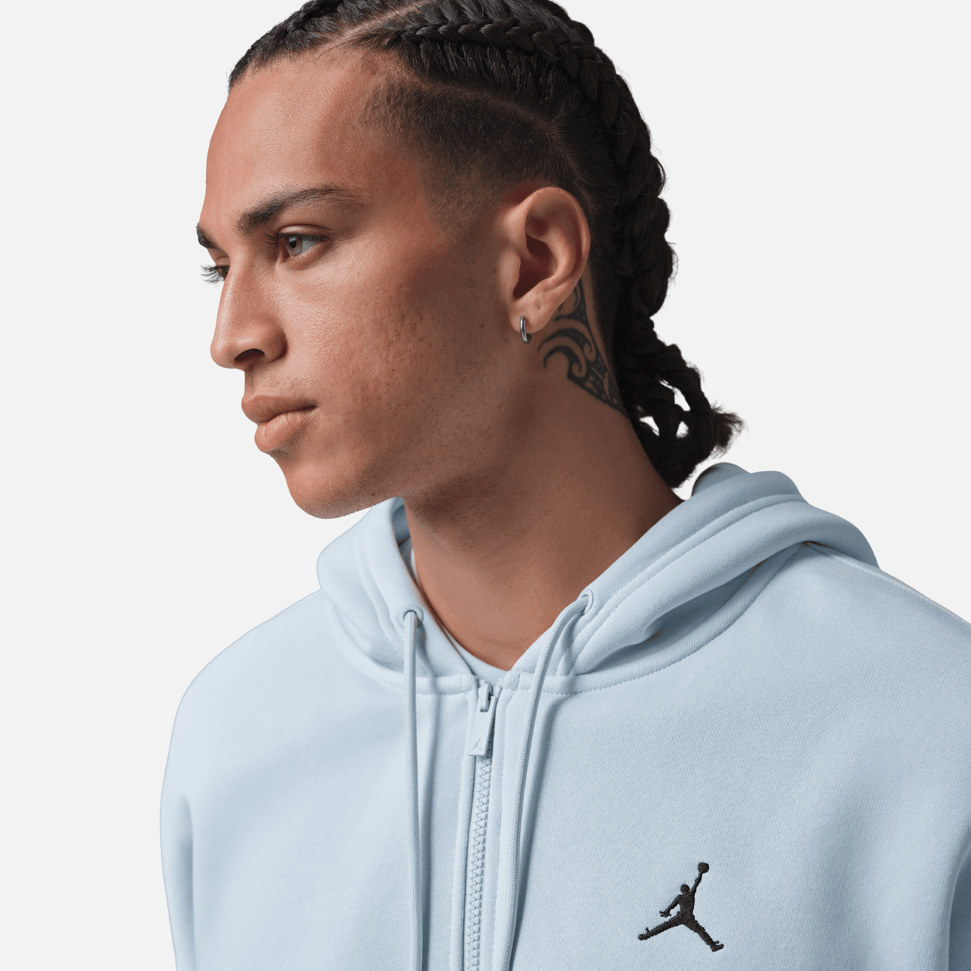 Air Jordan Brooklyn Fleece Aura Blue Oversized Full-Zip Hoodie