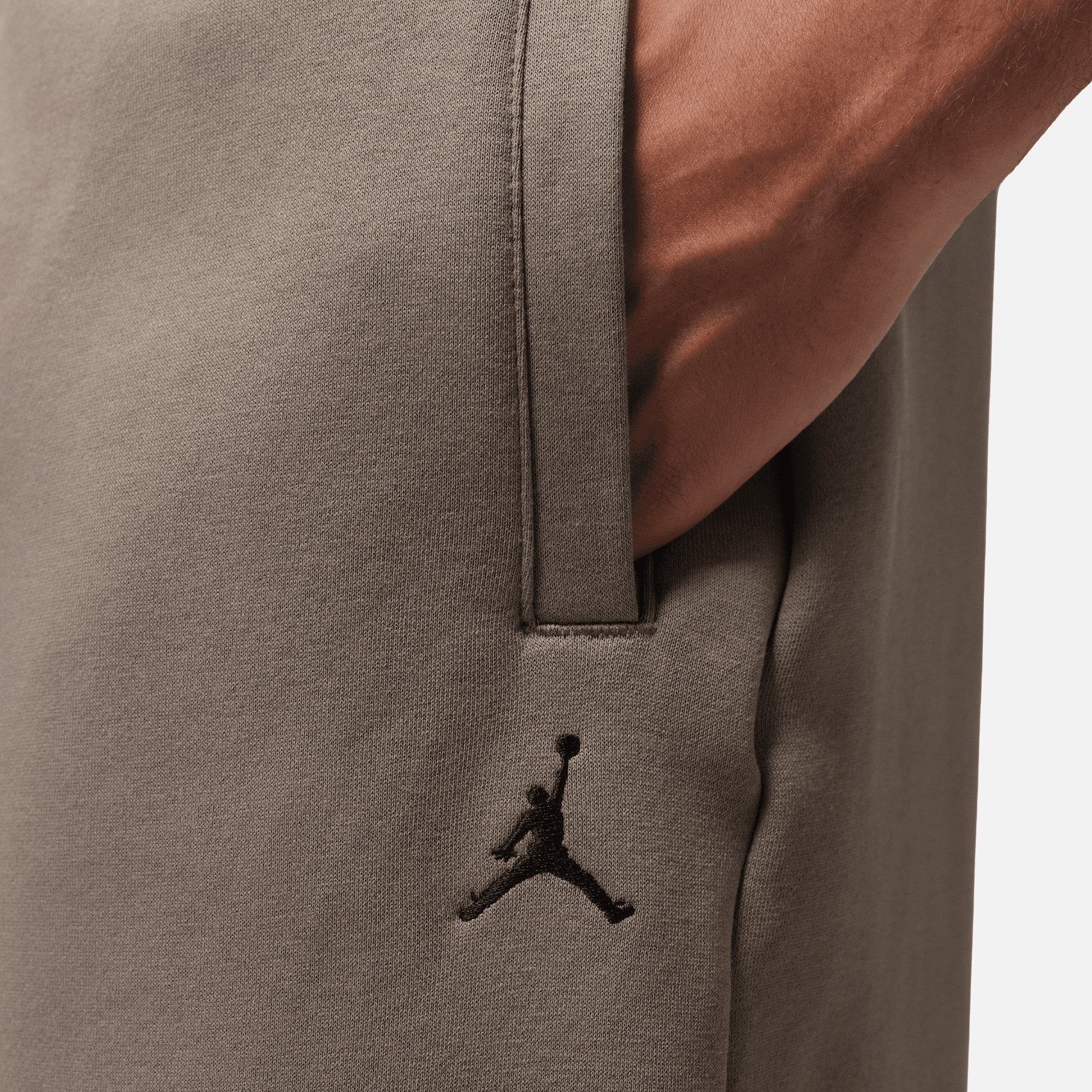 Air Jordan Brooklyn Fleece Olive Grey Oversized Open-Hem Pants