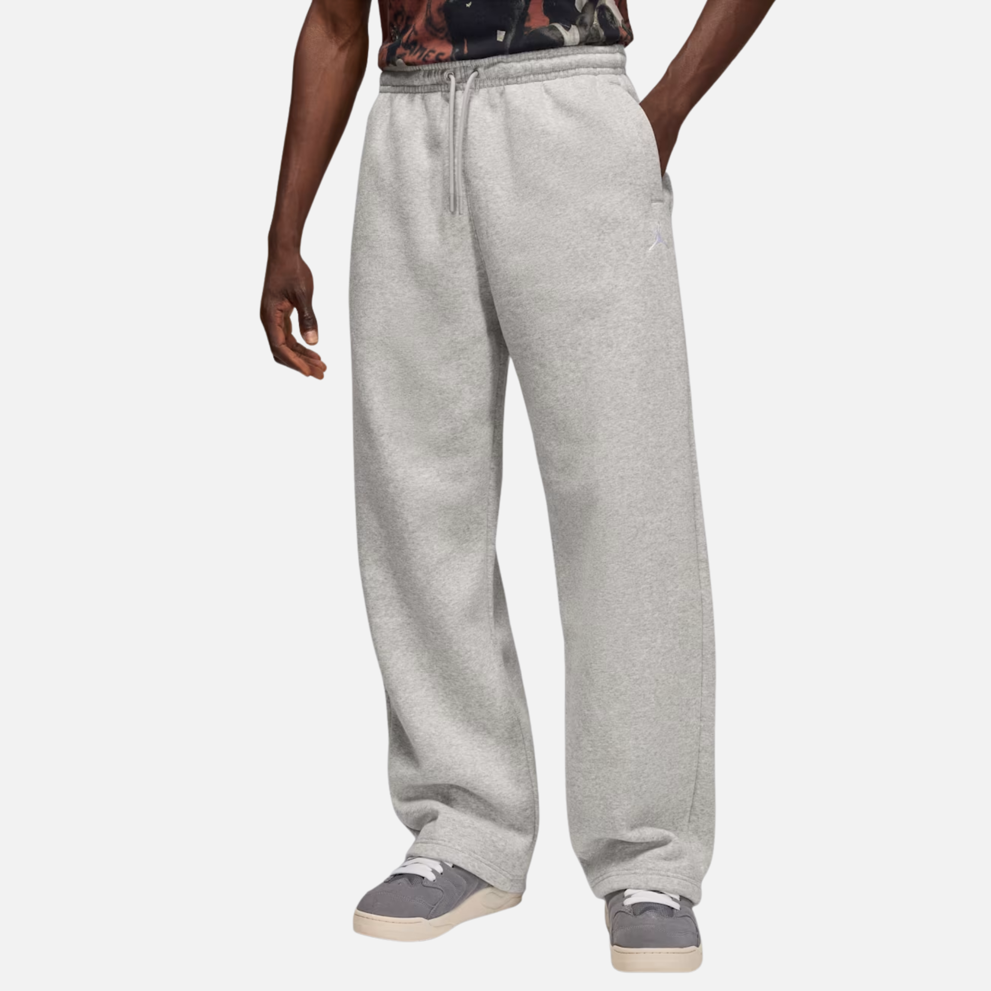Air Jordan Brooklyn Fleece Grey Oversized Open-Hem Pants