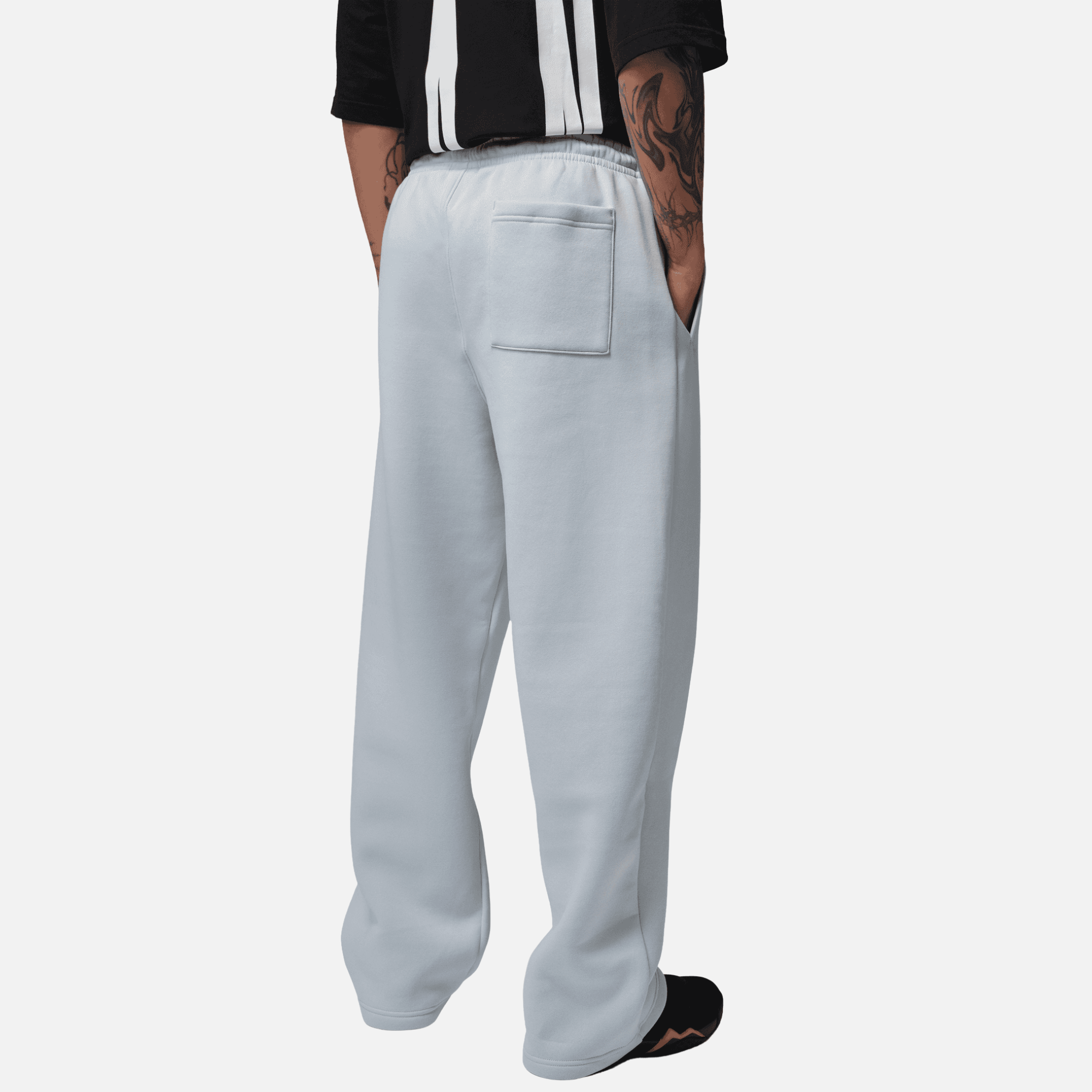 Air Jordan Brooklyn Fleece Aura Blue Oversized Open-Hem Pants