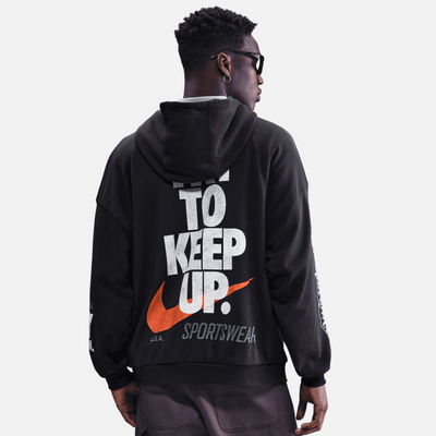 Nike Club Off Noir Oversized French Terry Pullover Hoodie