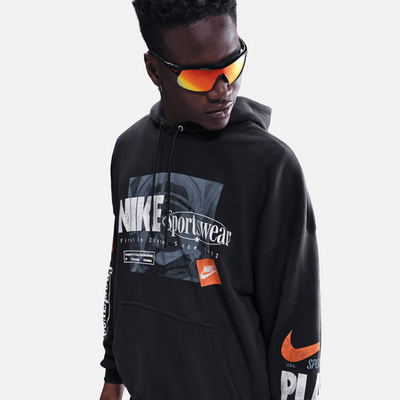 Nike Club Off Noir Oversized French Terry Pullover Hoodie