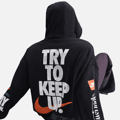 Nike Club Off Noir Oversized French Terry Pullover Hoodie
