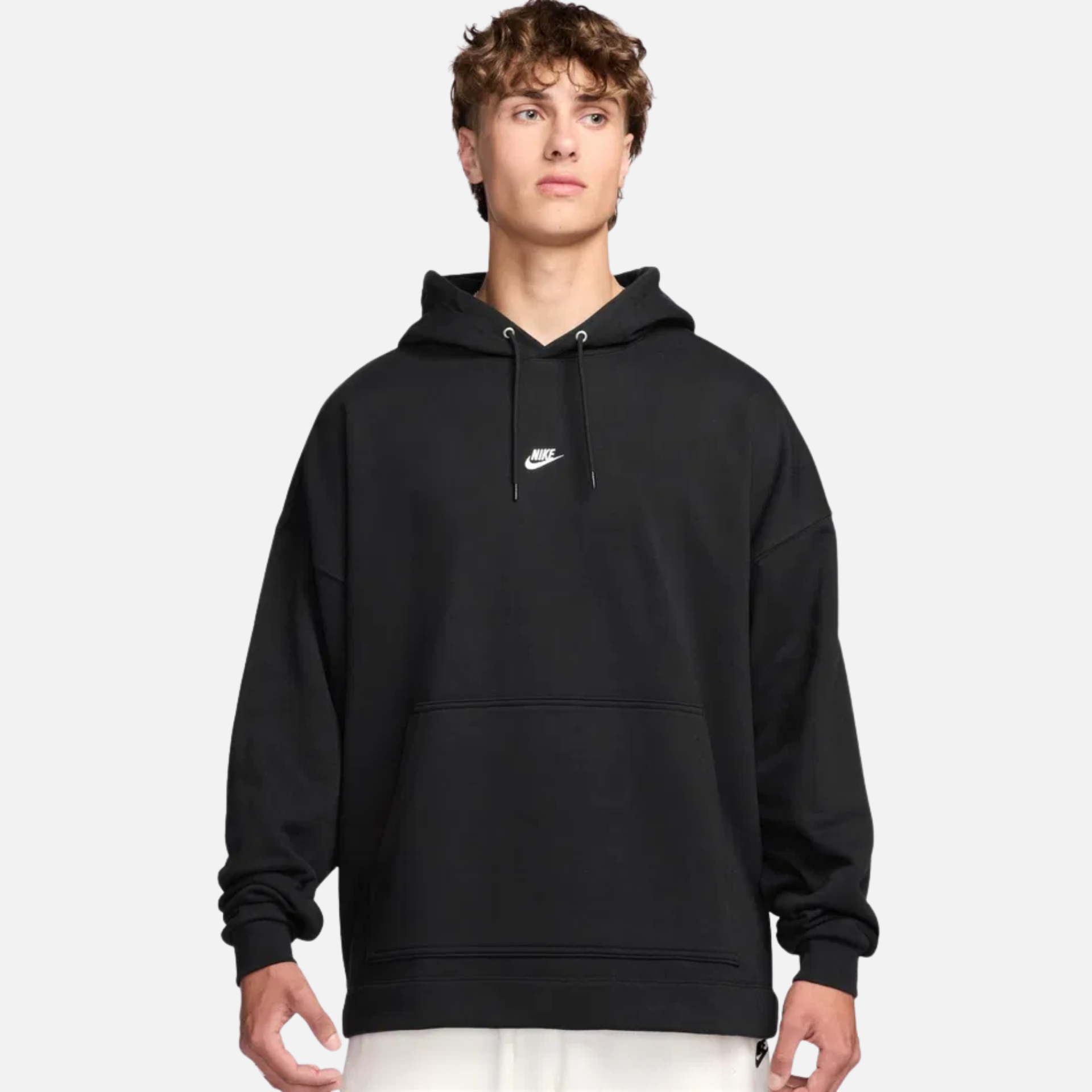 Nike Sportswear Club Black Oversized French Terry Hoodie – Puffer Reds