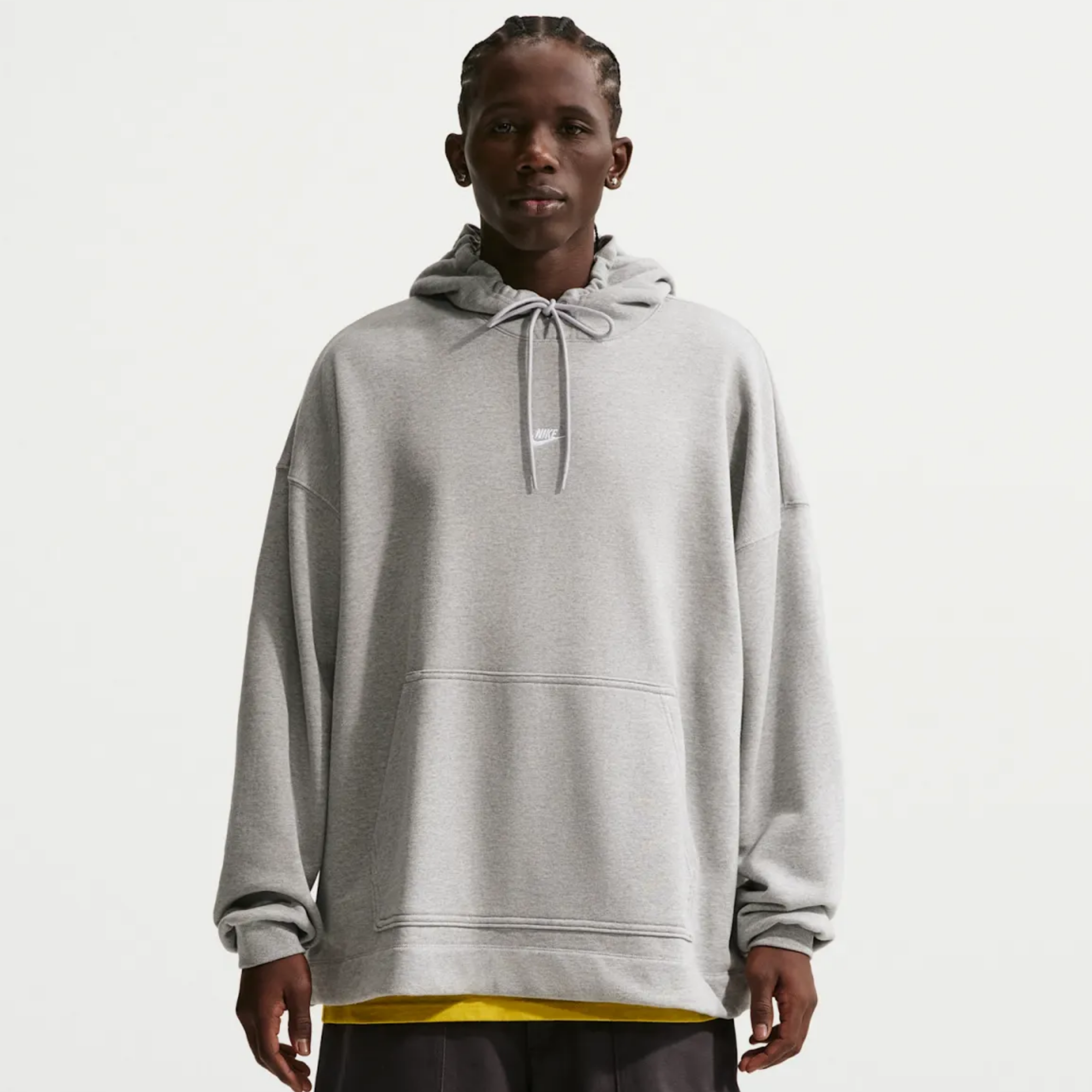 Nike Sportswear Club Dark Grey Heather Oversized French Hoodie
