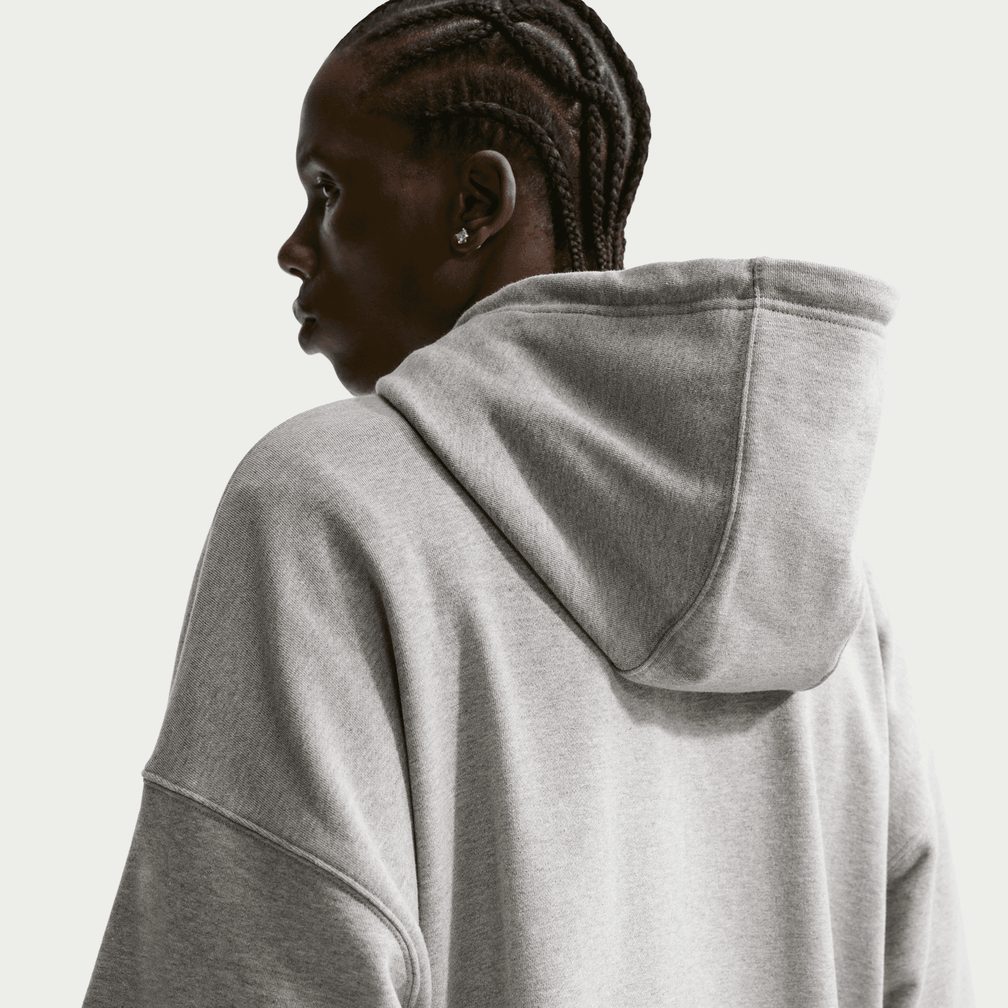 Nike Sportswear Club Dark Grey Heather Oversized French Hoodie