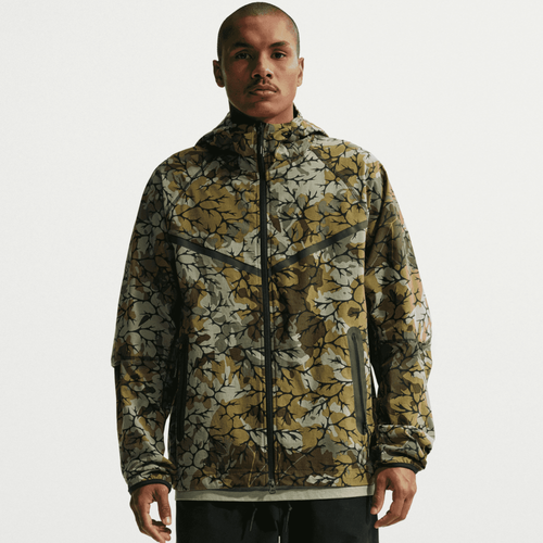 Nike Tech Olive Flak Woven Full-Zip Windrunner Jacket – Puffer Reds