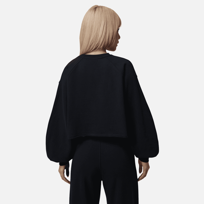 Air Jordan Women's Flight Fleece Black Mod-Crop Sweatshirt