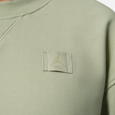 Air Jordan Women's Flight Fleece Olive Green Mod-Crop Sweatshirt