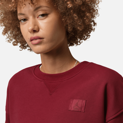 Air Jordan Women's Flight Fleece Team Red Mod-Crop Sweatshirt