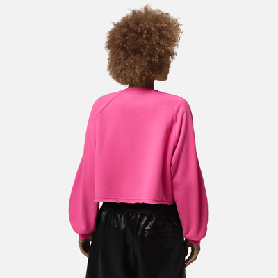 Air Jordan Women's Flight Fleece Pink Mod-Crop Sweatshirt