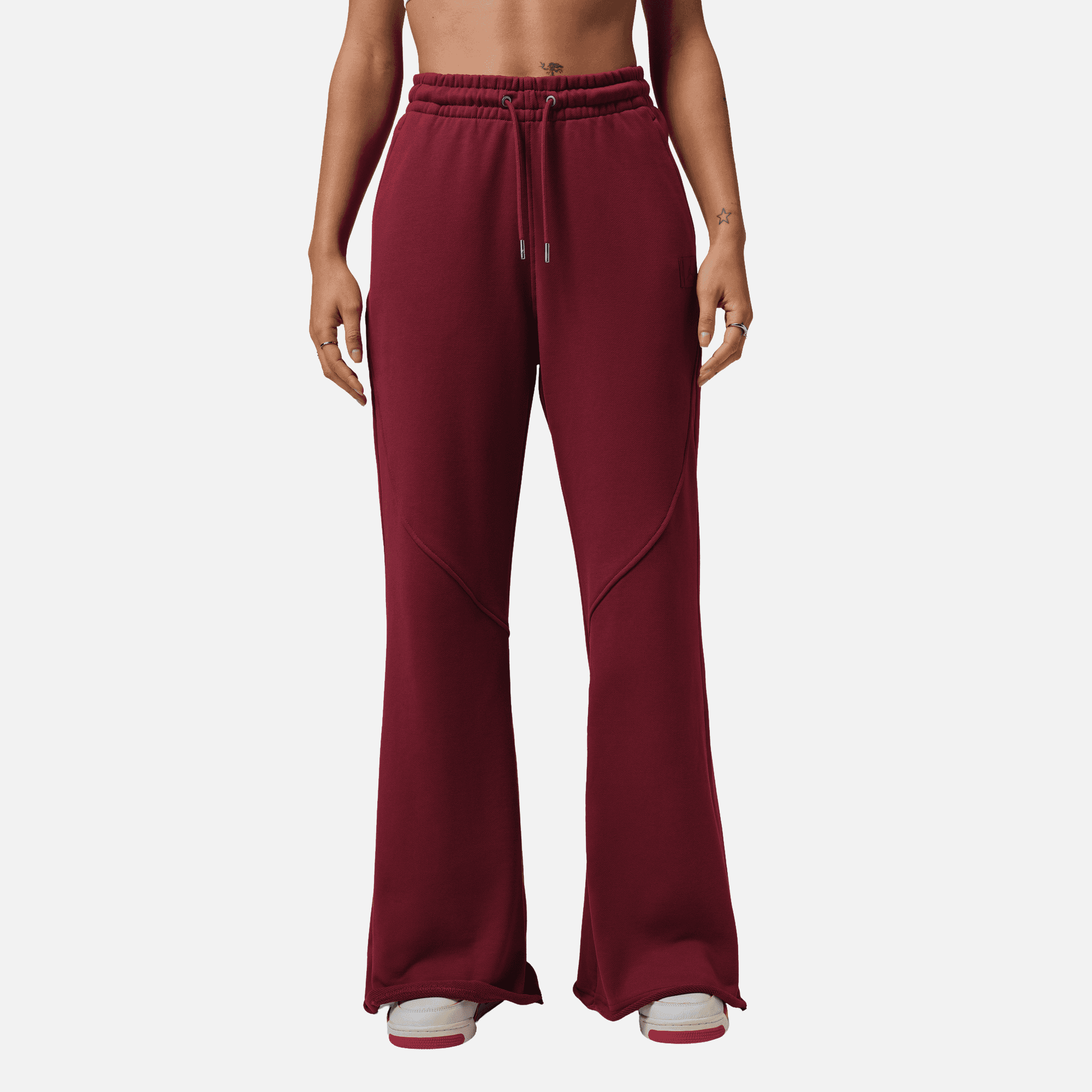 Air Jordan Women's Flight Fleece Dark Team Red Flared Pants