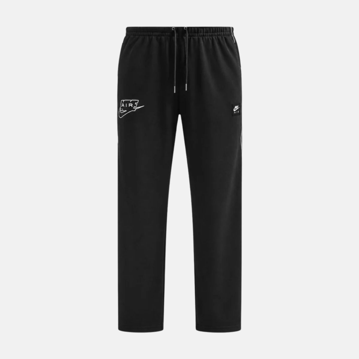 Nike Air Piping Open-Hem Black Fleece Pants