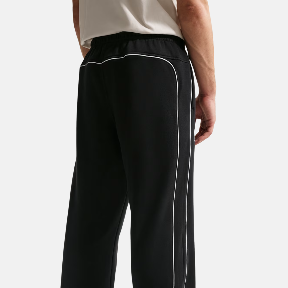 Nike Air Piping Open-Hem Black Fleece Pants