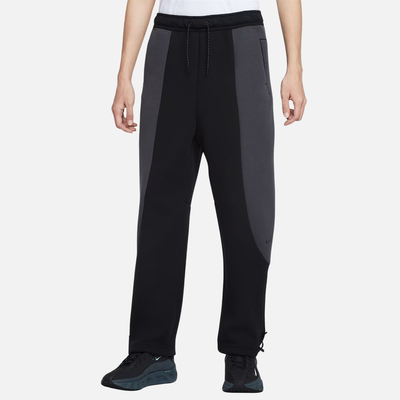 Nike Tech Color-Block Open Hem Black Fleece Pants
