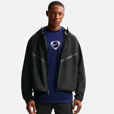 Nike Tech Shori Knit Full-Zip Black Windrunner Jacket
