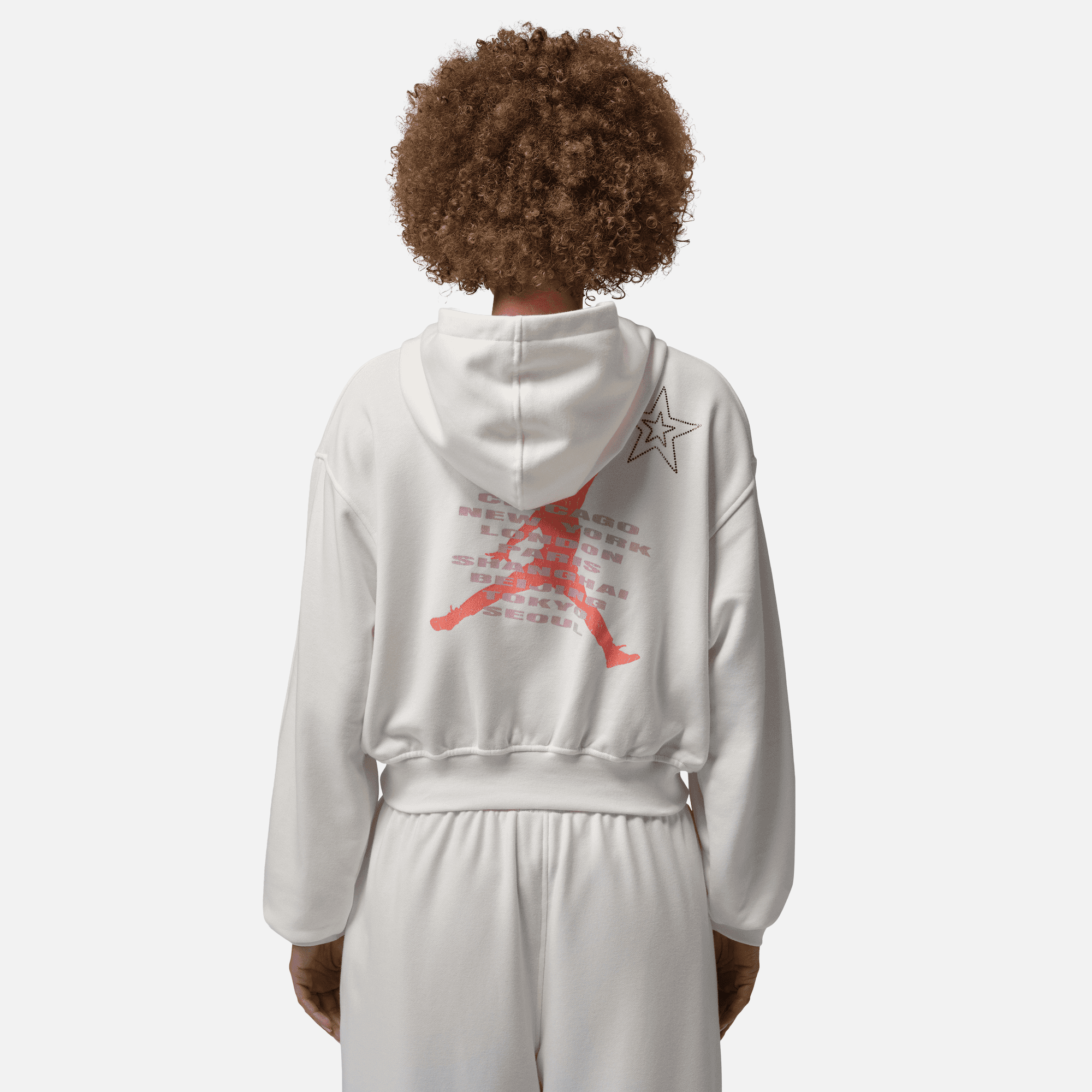 Air Jordan Women's Brooklyn World Tour White Pullover Hoodie