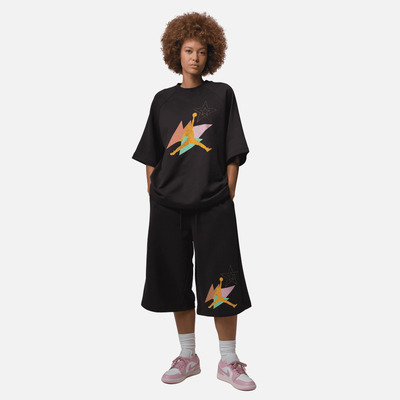 Air Jordan Women's Brooklyn Fleece French Terry Black Big Shorts