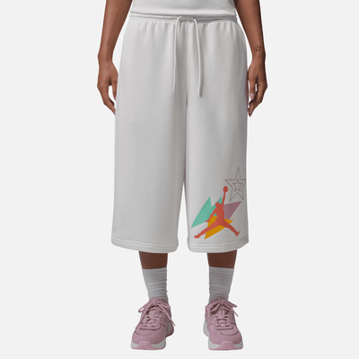 Air Jordan Women's Brooklyn Fleece French Terry White Big Shorts