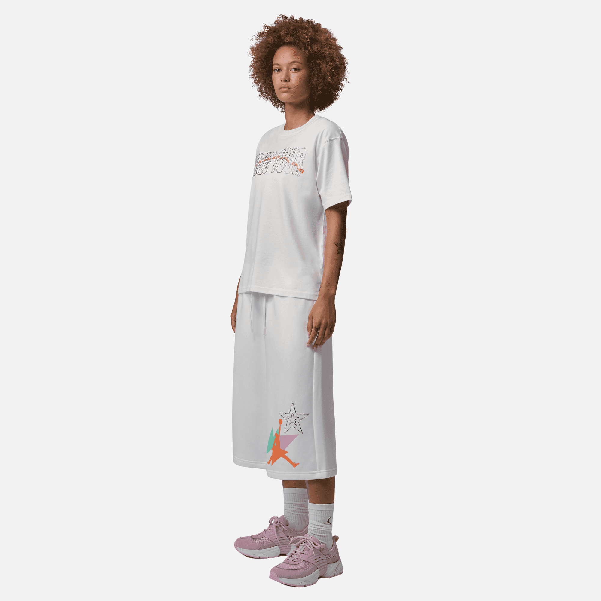 Air Jordan Women's Brooklyn Fleece French Terry White Big Shorts