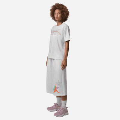 Air Jordan Women's Brooklyn Fleece French Terry White Big Shorts