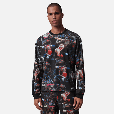 Air Jordan Flight Black Printed Long-Sleeve Jersey