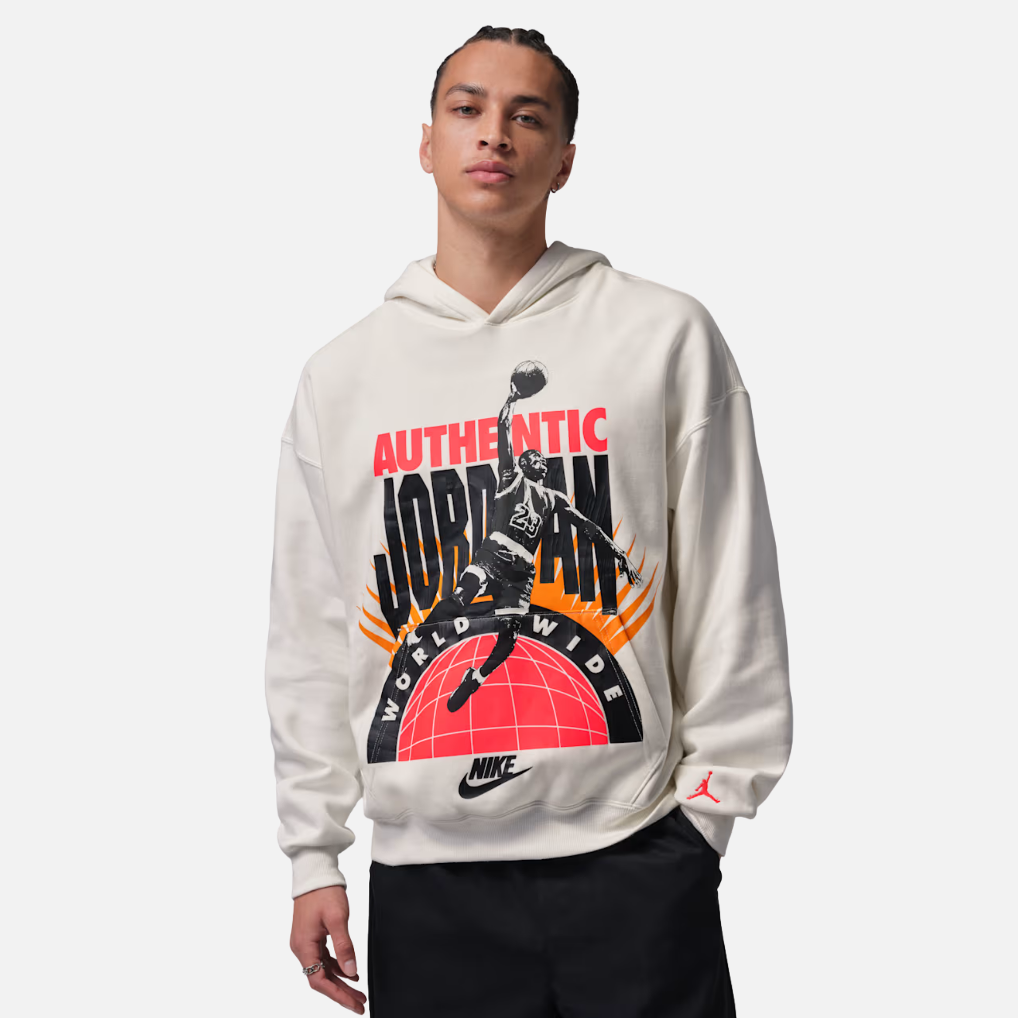 Air Jordan Brooklyn Fleece "Authentic Jordan" White Pullover Hoodie