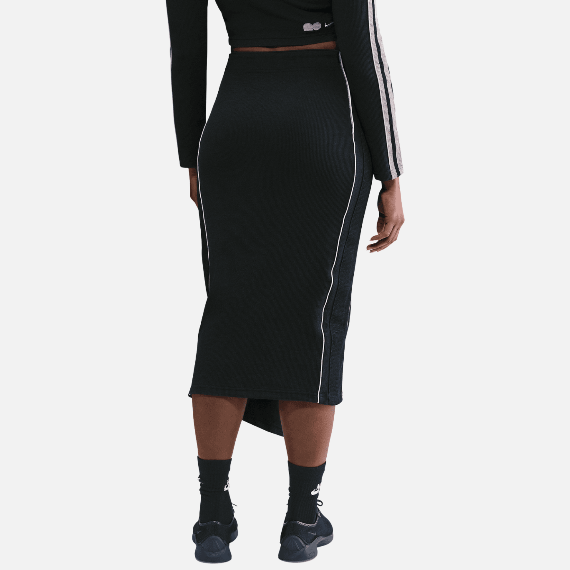 Nike Naomi Osaka High Waisted Black Ribbed Maxi Skirt