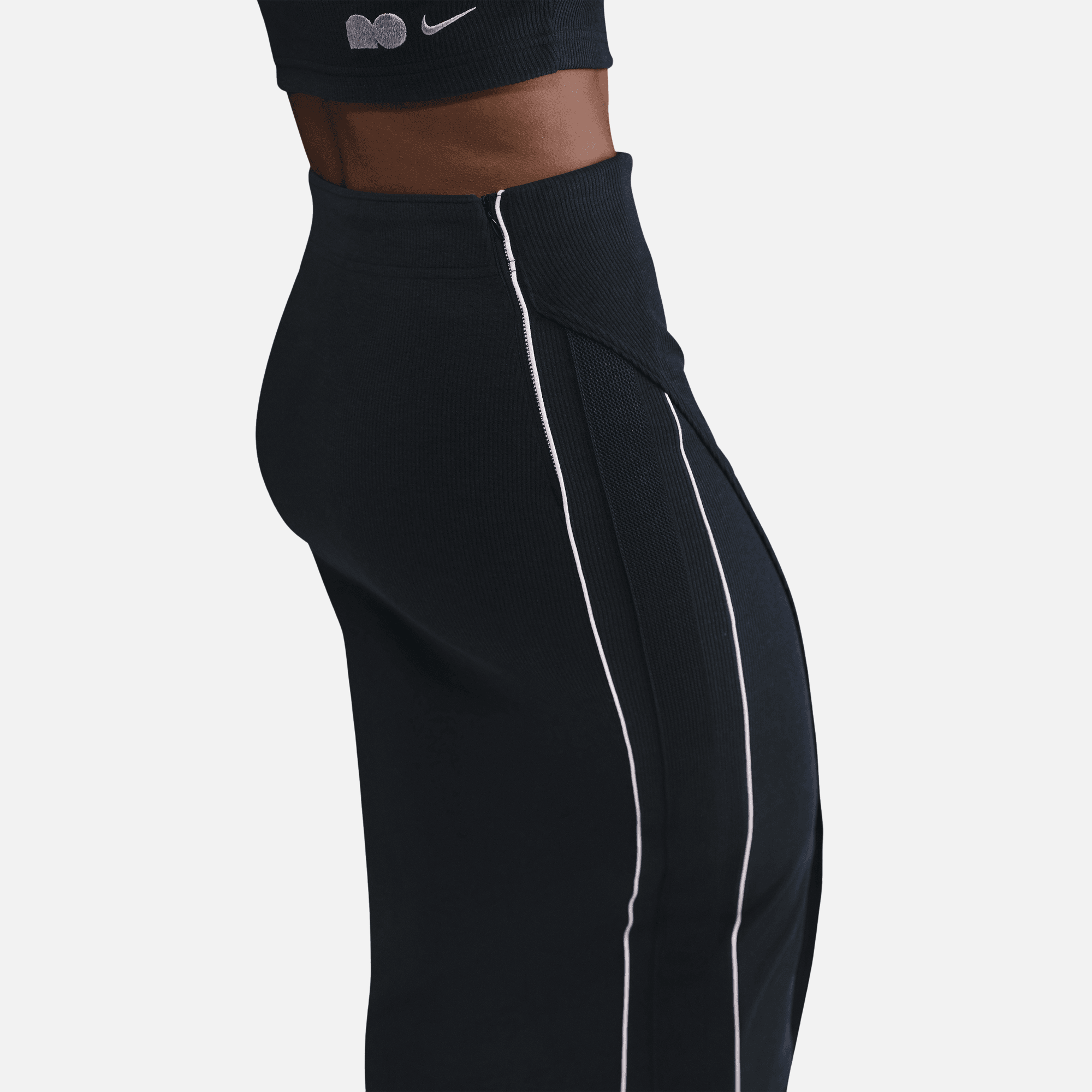 Nike Naomi Osaka High Waisted Black Ribbed Maxi Skirt