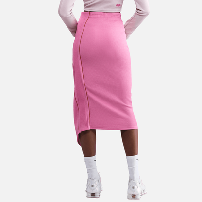 Nike Naomi Osaka High Waisted Pink Ribbed Maxi Skirt