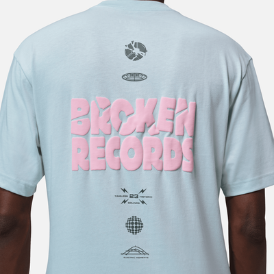 Air Jordan Aura Blue Broken Records Graphic T-Shirt
