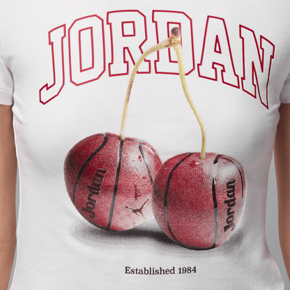 Air Jordan Women's Cherry Basketball White T-Shirt