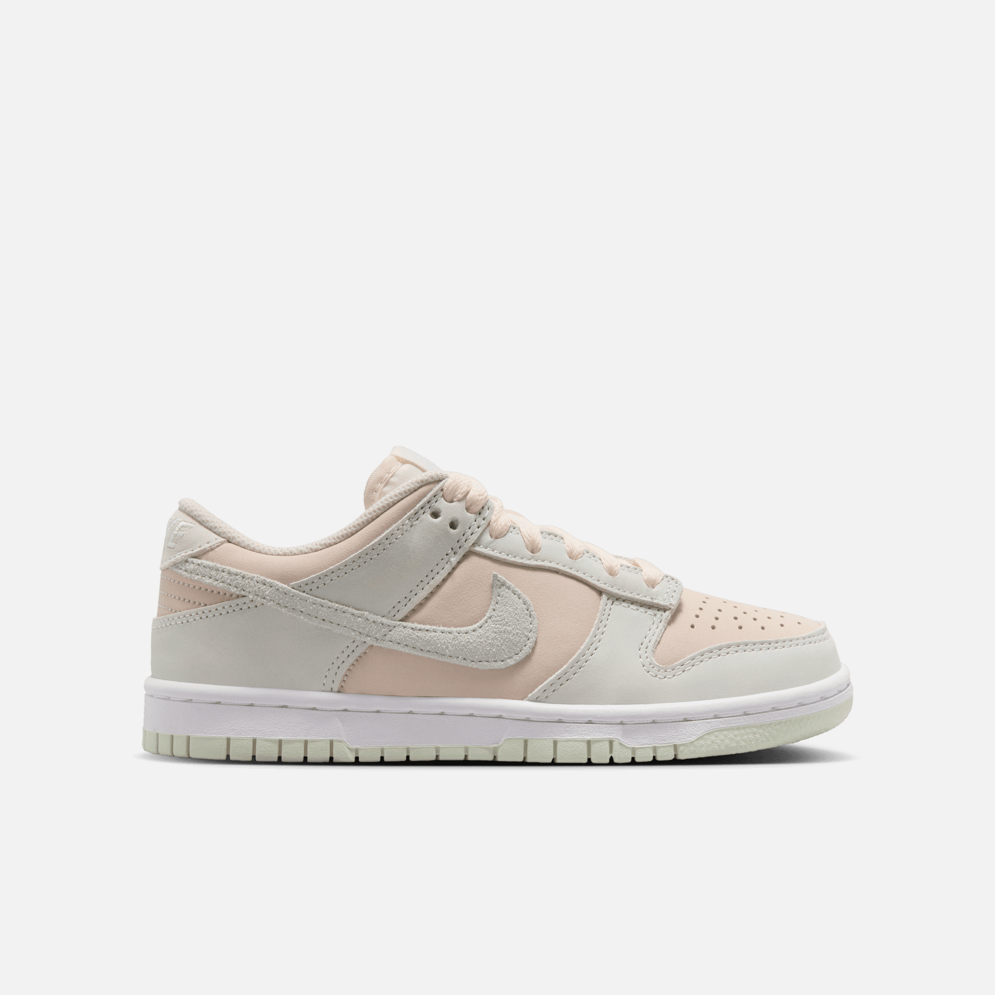 Nike Big Kids' Dunk Low Suede Chalk Barely Green (GS)