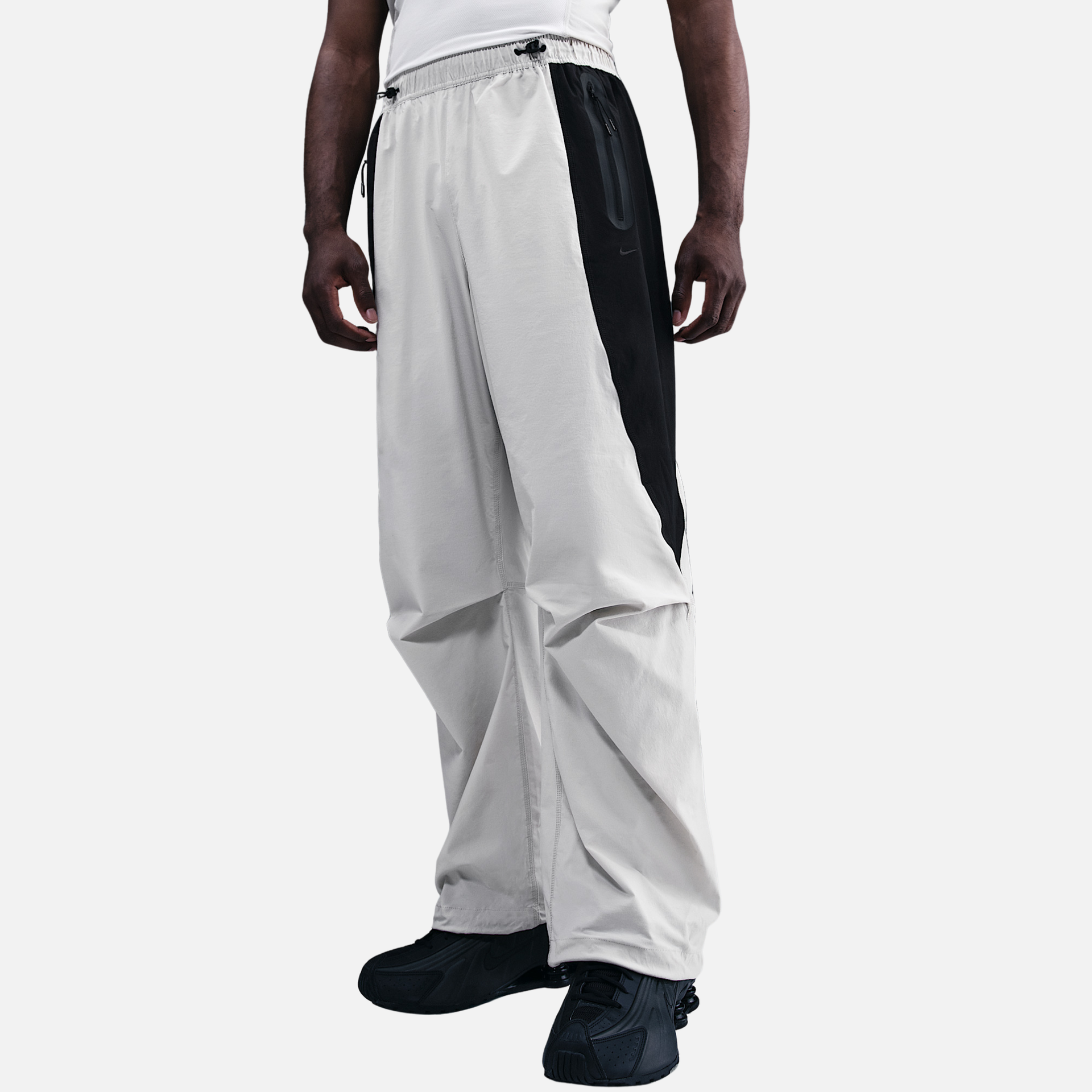 パンツ vintage nike gimmick tech design pants Nike Tech Dri-Fit Color-Block Oversized Light Bone Pants – Puffer Reds