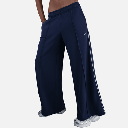 Nike Sportswear Women's Mid Rise Wide-Leg Navy Track Pants