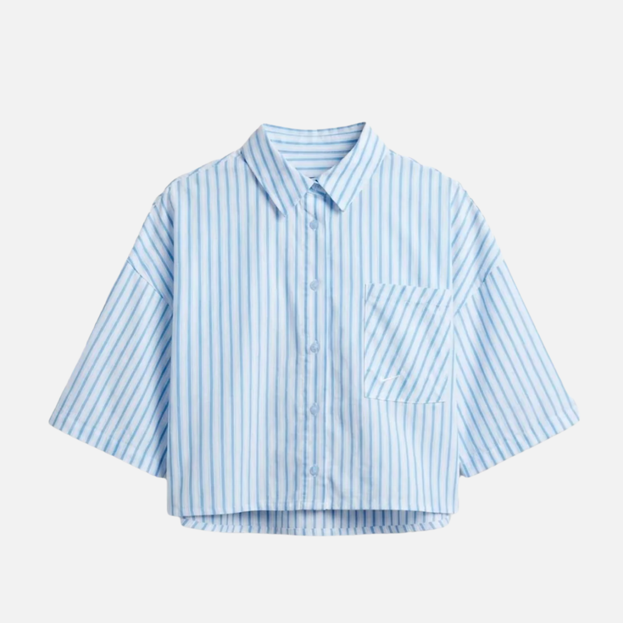 Nike Women's Sportswear Chill Poplin Oversized Blue Top
