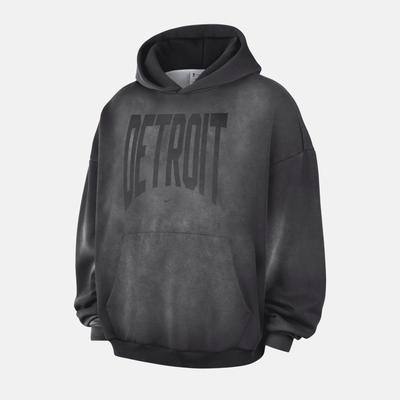 Nike Detroit Pistons Therma-Fit Grey Fleece Basketball Hoodie