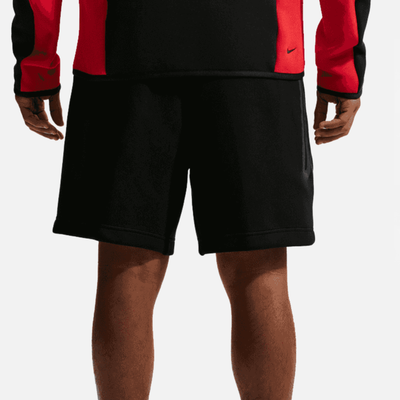 Nike Tech Black Hyper Crimson Fleece Shorts