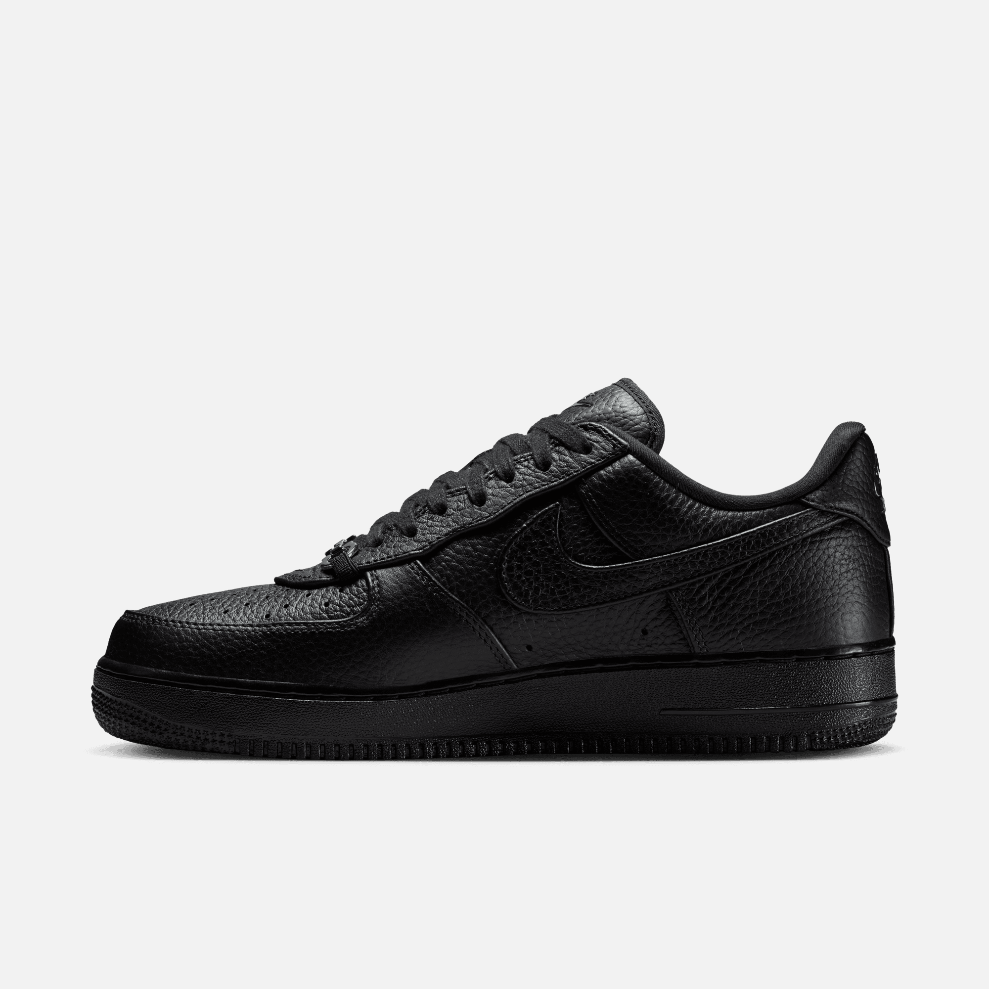 Nike Air Force 1 Low Black Leather Loafer Buckle