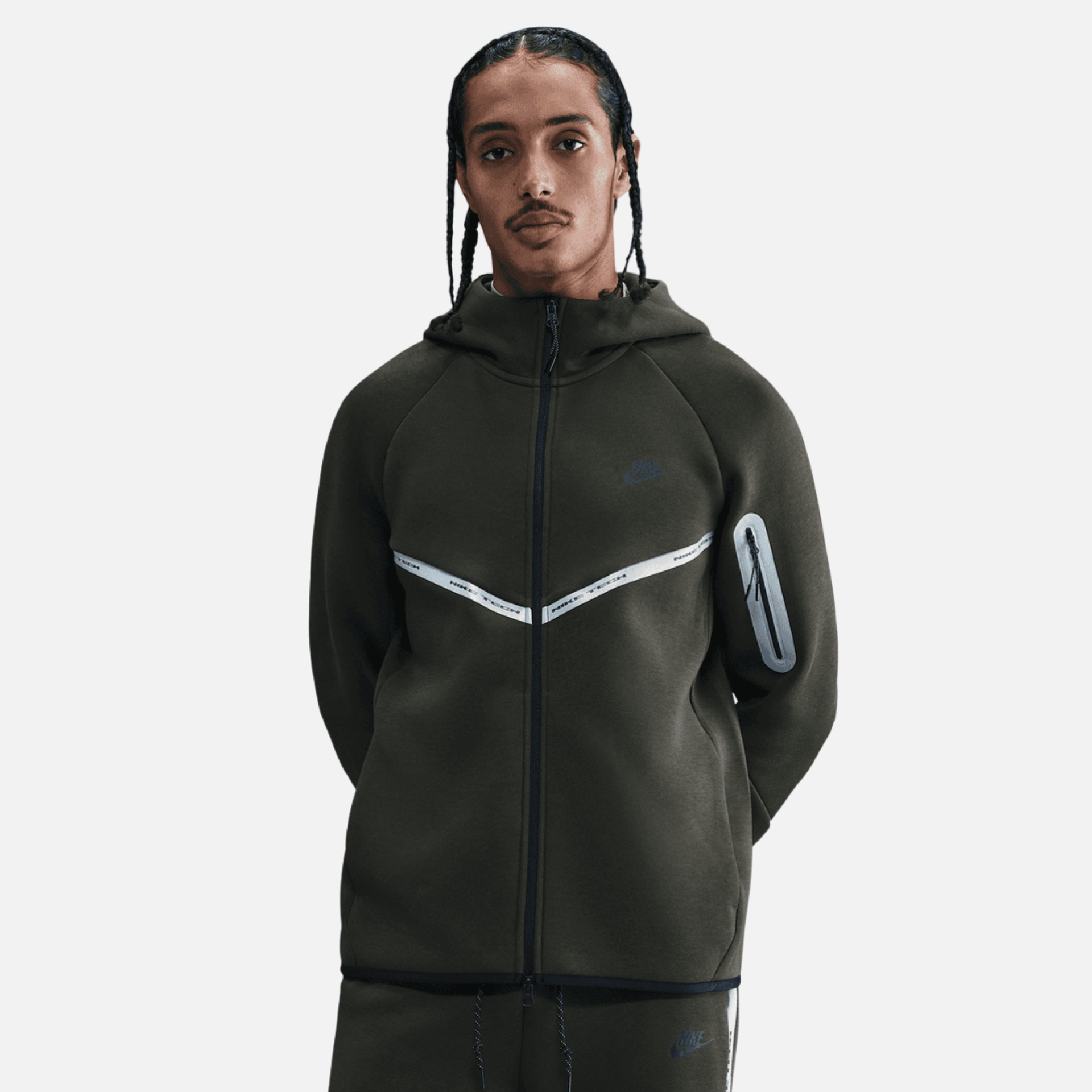 Nike Tech Fleece Windrunner Reflective Sequoia Jacket – Puffer Reds