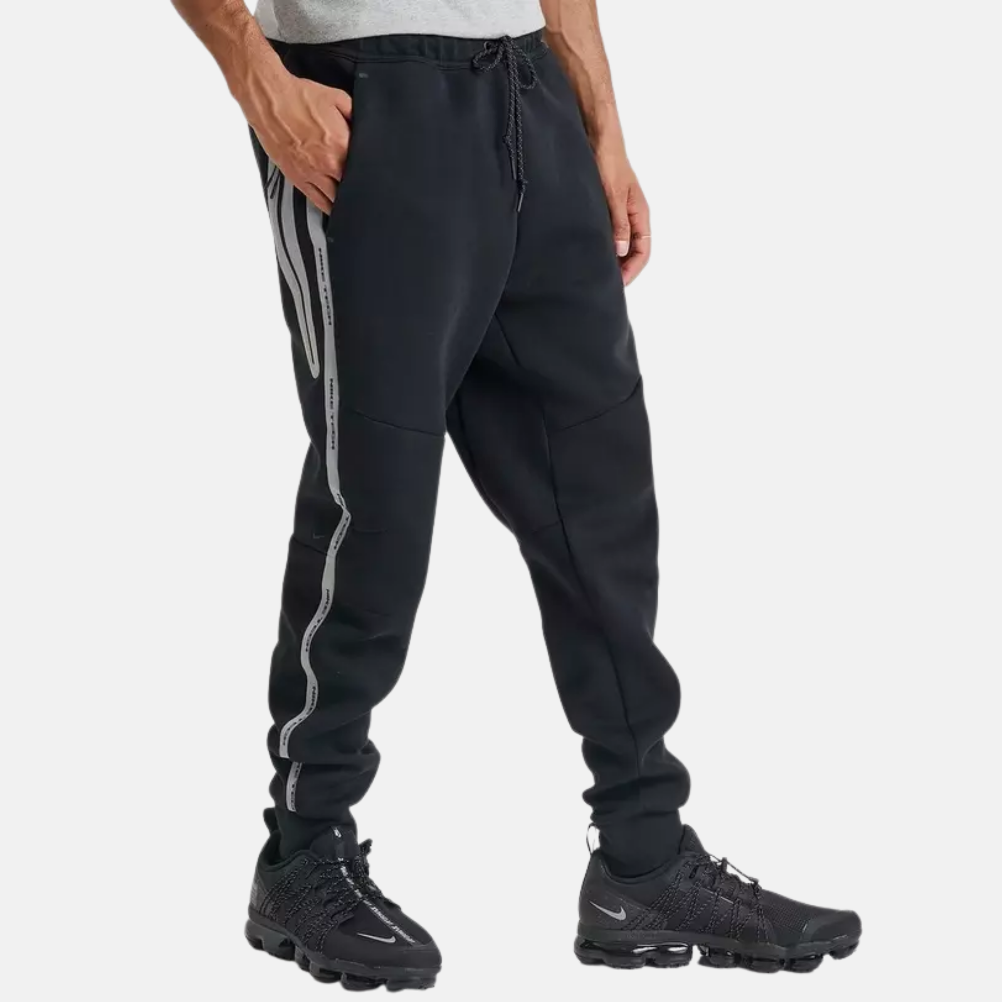Nike Tech Black Fleece Joggers with Reflective Accents