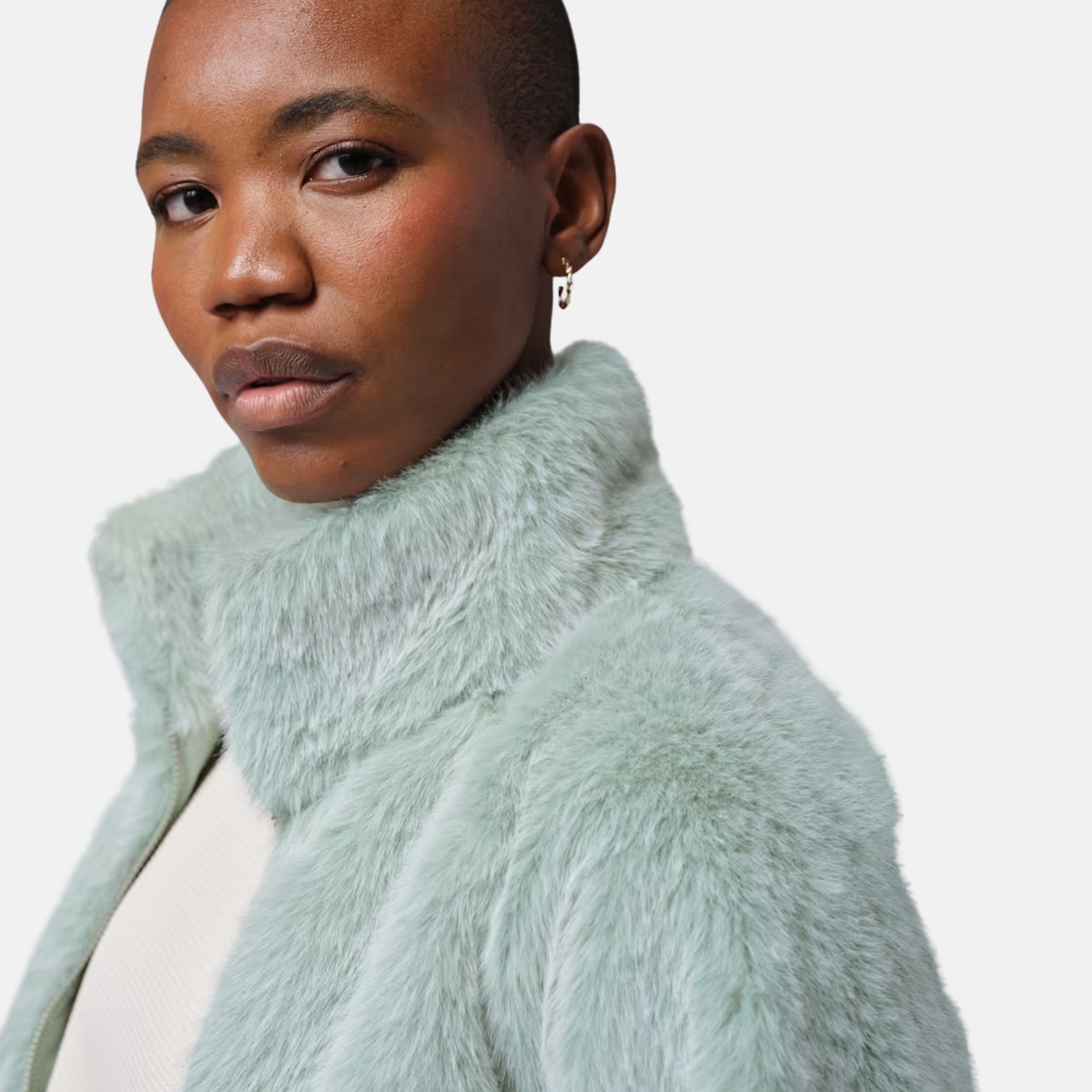 Air Jordan Women's Flight Fleece Green Faux Fur Jacket